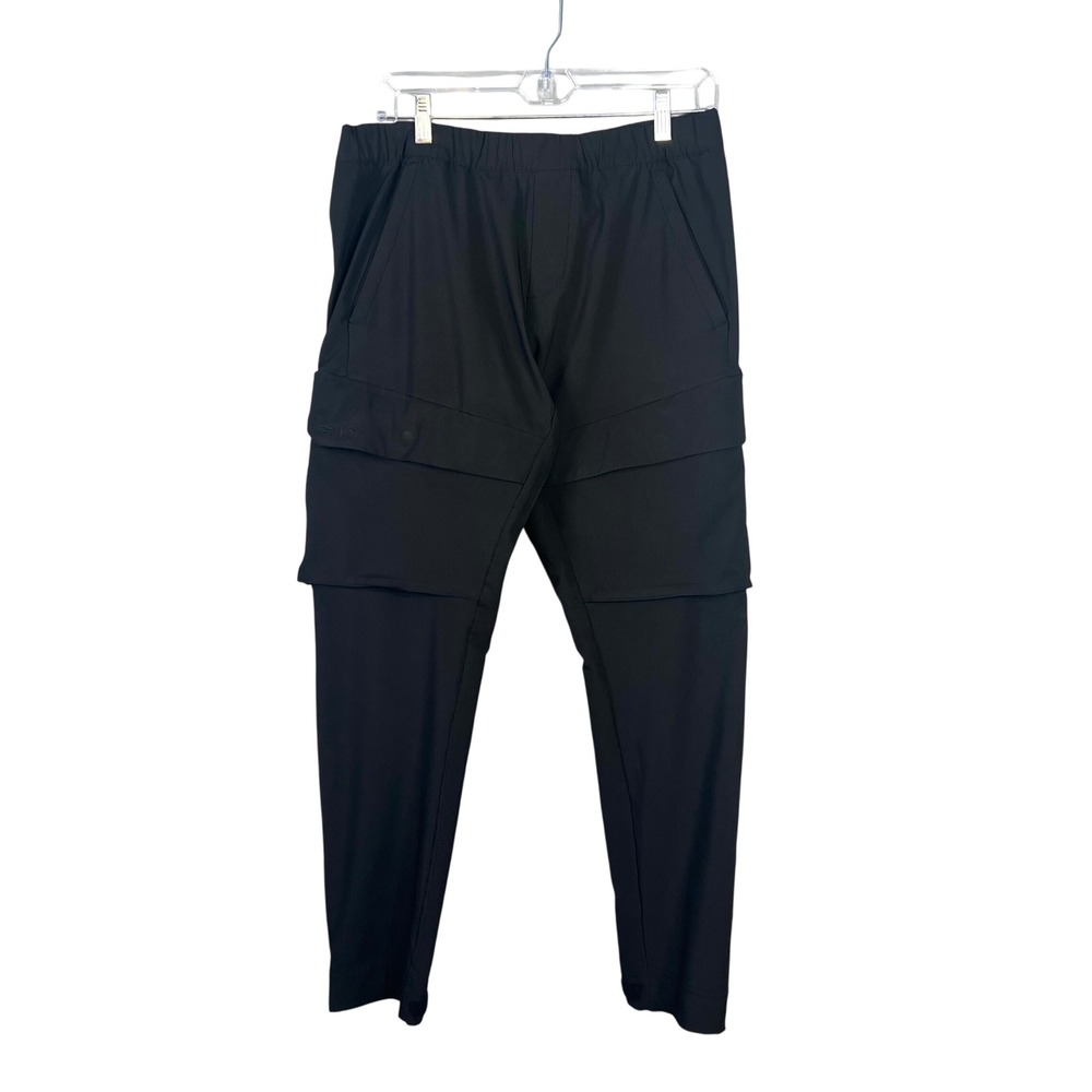 BYLT Basics Skyline Pant Mens M Black Tapered Cargo Jogger Travel Track Pant EUC